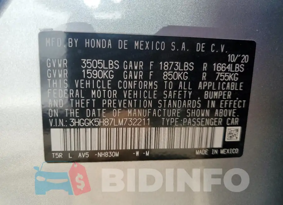 3HGGK5H87LM732211 Photo# 12