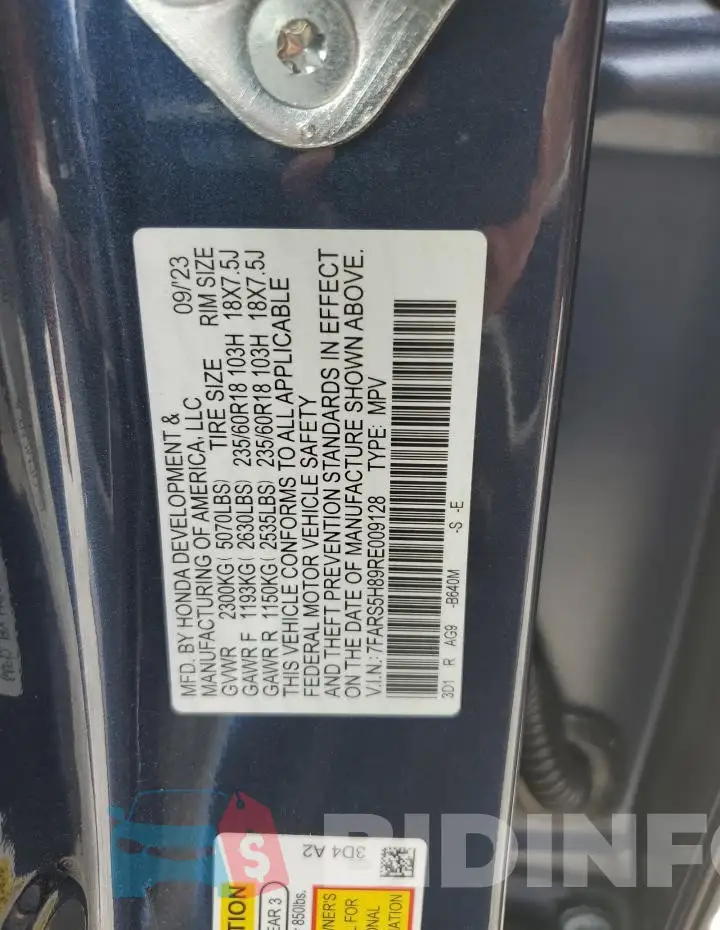 7FARS5H89RE009128 Photo# 12