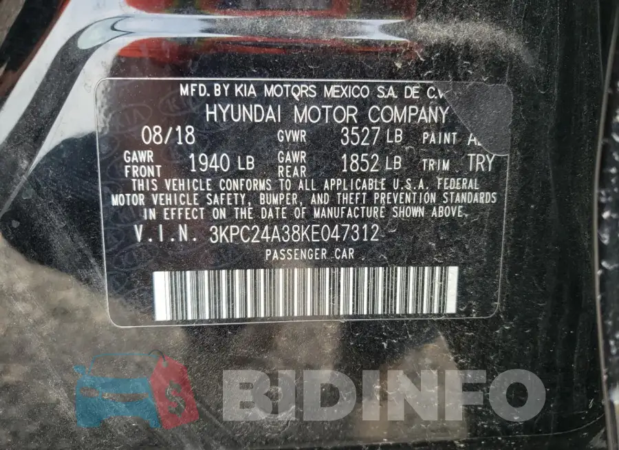 3KPC24A38KE047312 Photo# 12