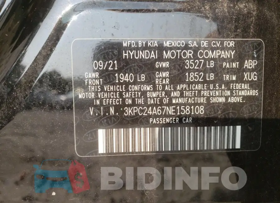 3KPC24A67NE158108 Photo# 12