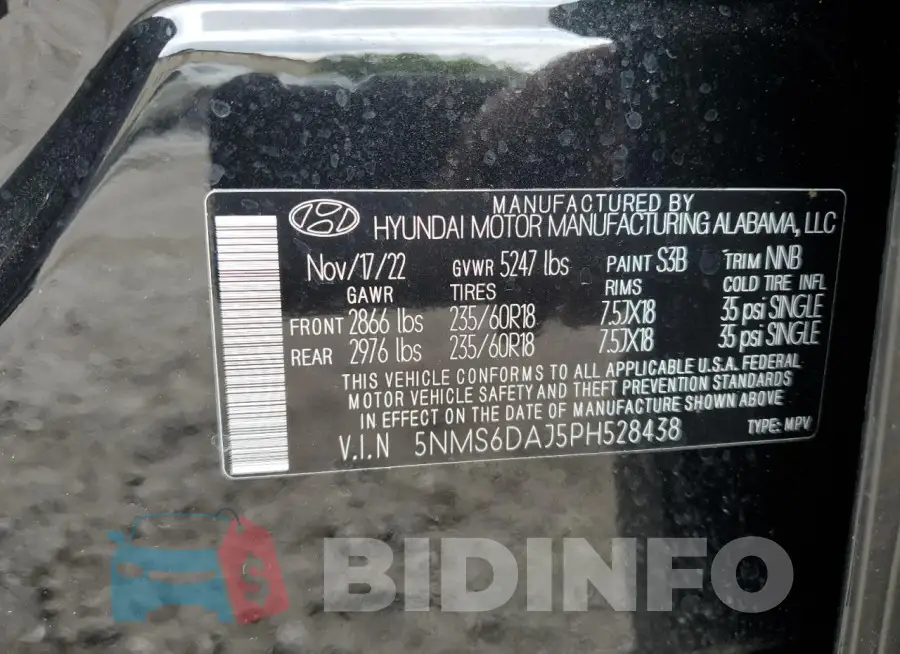 5NMS6DAJ5PH528438 Photo# 13