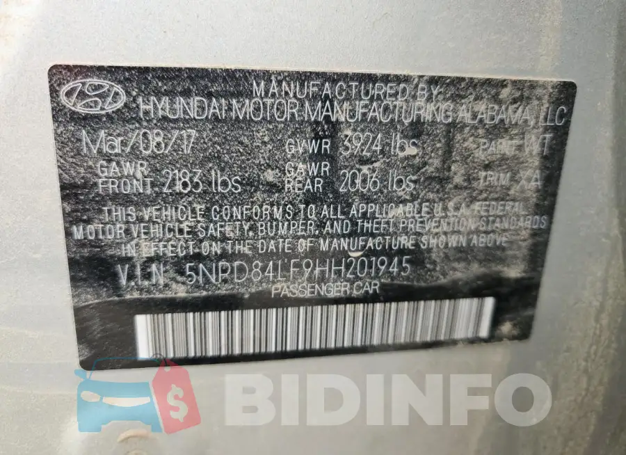 5NPD84LF9HH201945 Photo# 12