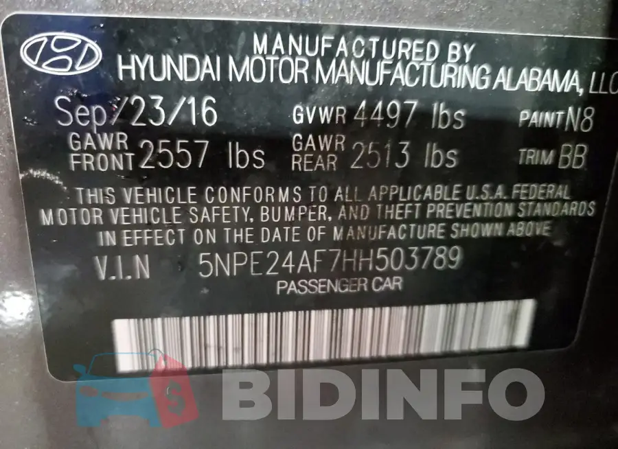 5NPE24AF7HH503789 Photo# 12