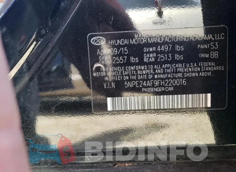 5NPE24AF9FH220016 Photo# 13