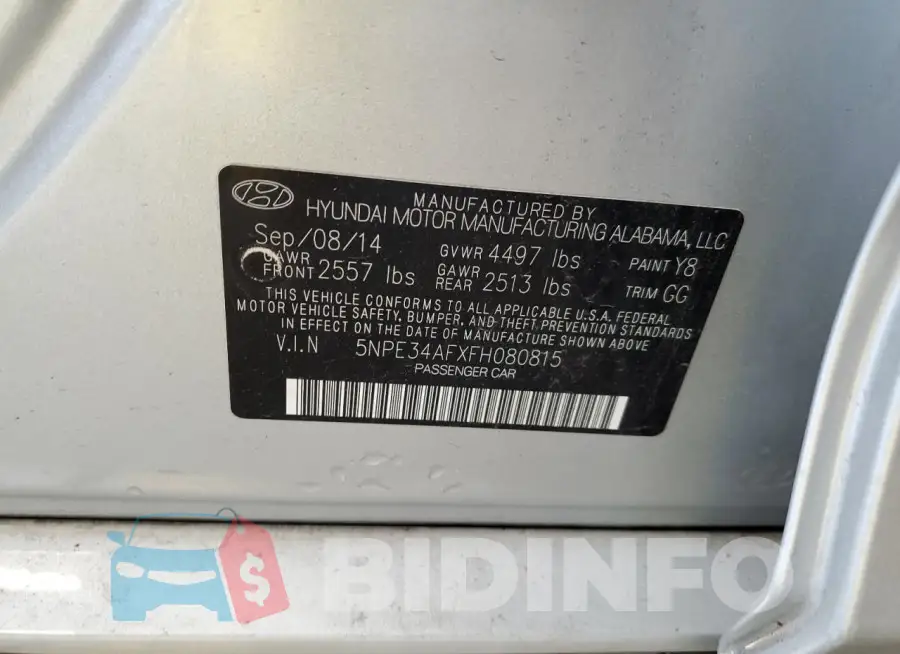 5NPE34AFXFH080815 Photo# 12