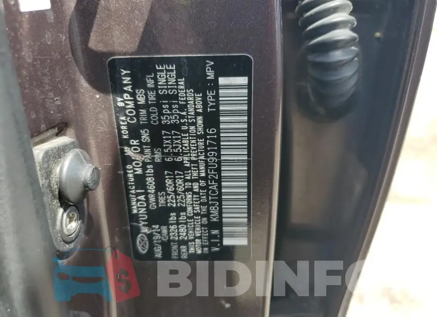 KM8JTCAF2FU991716 Photo# 13