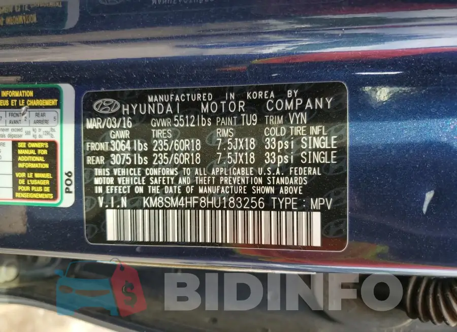 KM8SM4HF8HU183256 Photo# 13