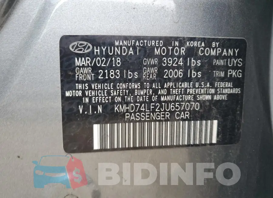 KMHD74LF2JU657070 Photo# 12
