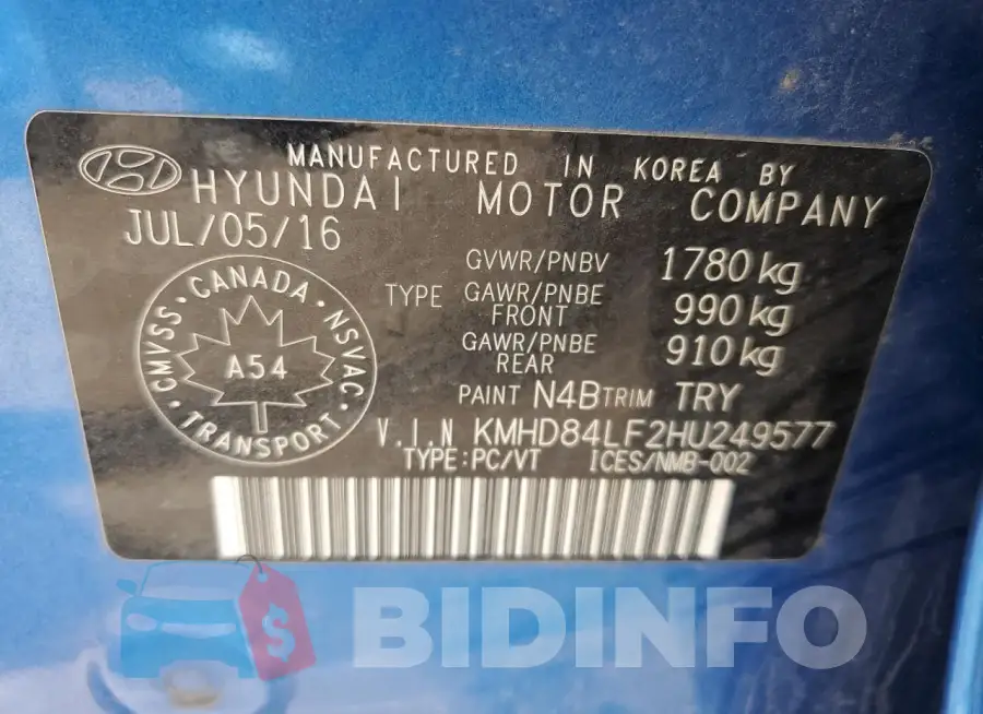 KMHD84LF2HU249577 Photo# 12