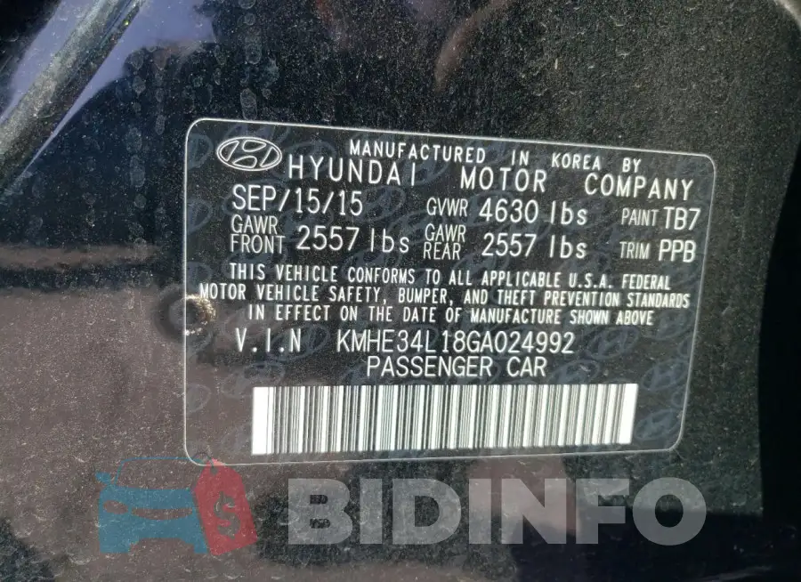 KMHE34L18GA024992 Photo# 13