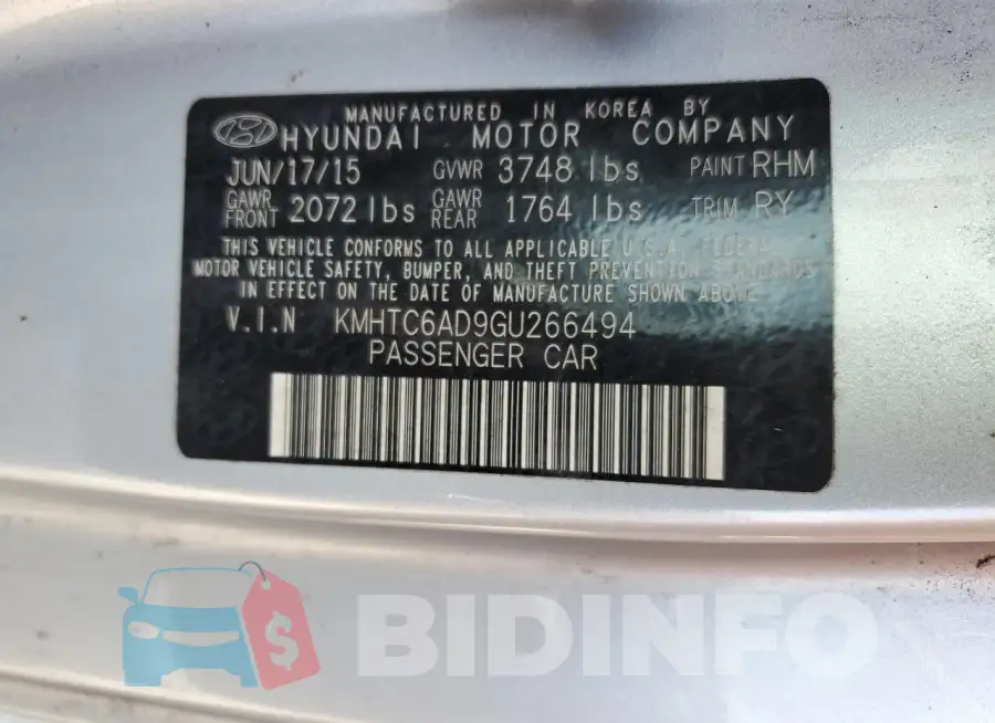 KMHTC6AD9GU266494 Photo# 12