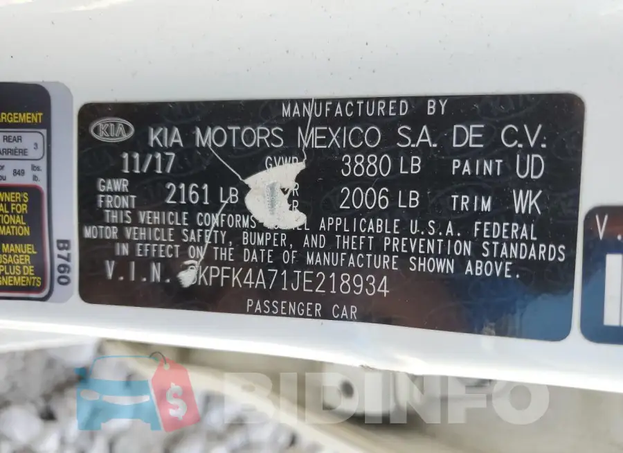 3KPFK4A71JE218934 Photo# 12