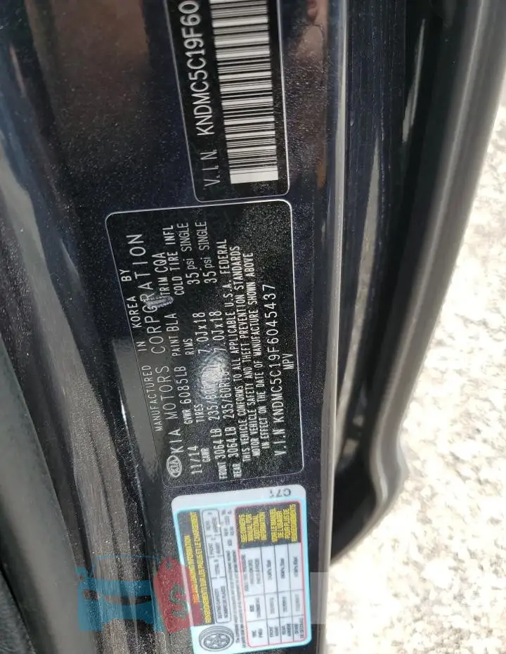 KNDMC5C19F6045437 Photo# 14