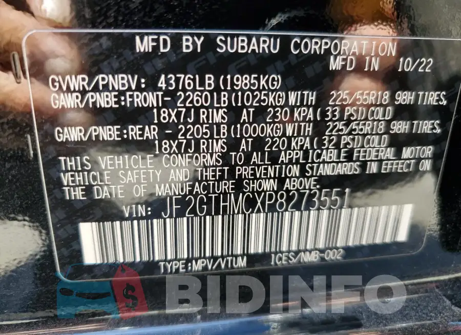 JF2GTHMCXP8273551 Photo# 13