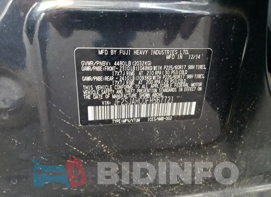 JF2SJAHC0FH567721 Photo# 12