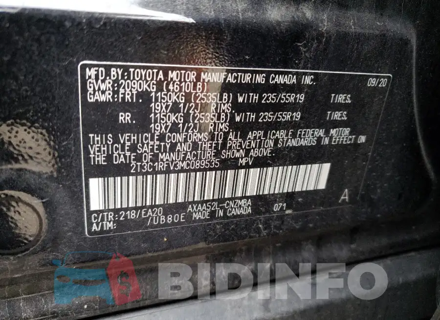 2T3C1RFV3MC089535 Photo# 13