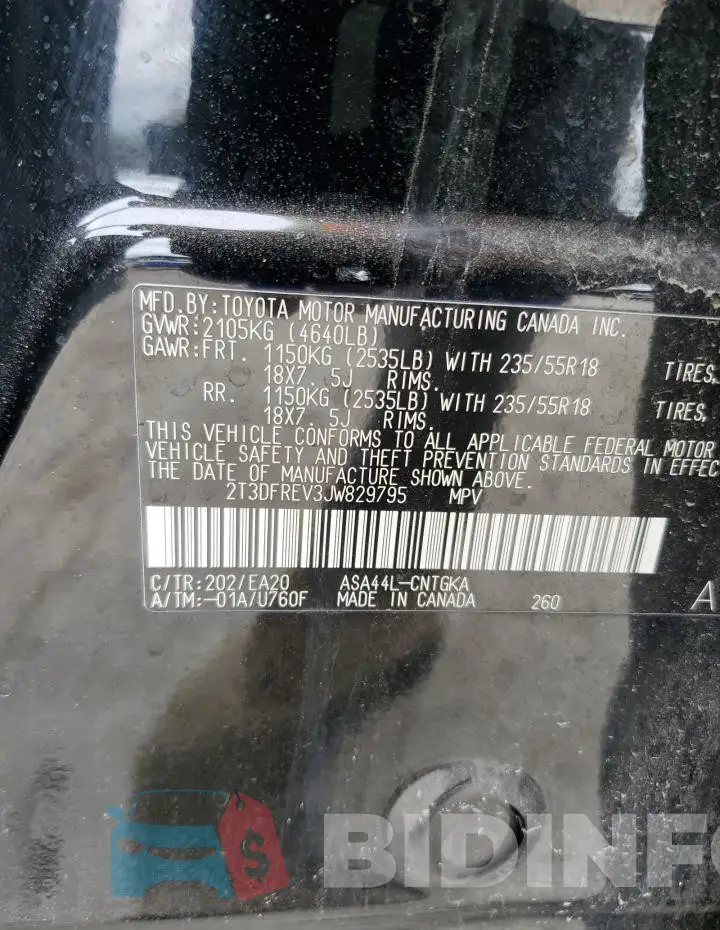 2T3DFREV3JW829795 Photo# 13