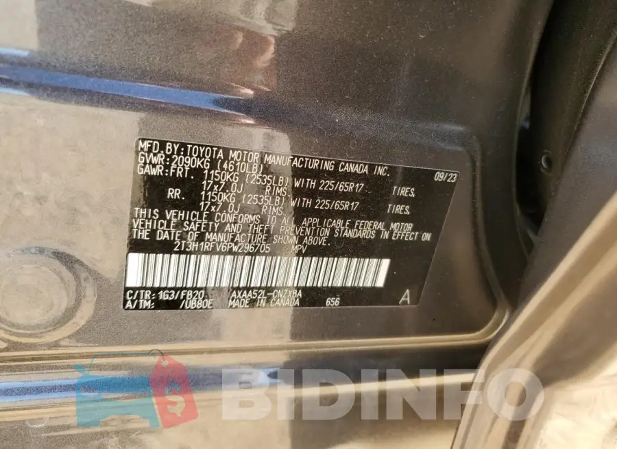 2T3H1RFV6PW296705 Photo# 13