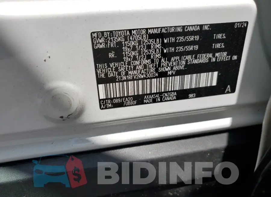 2T3N1RFV2RW430034 Photo# 13