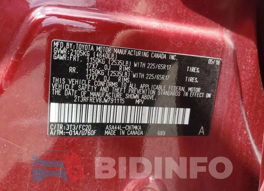 2T3RFREV8JW791115 Photo# 13