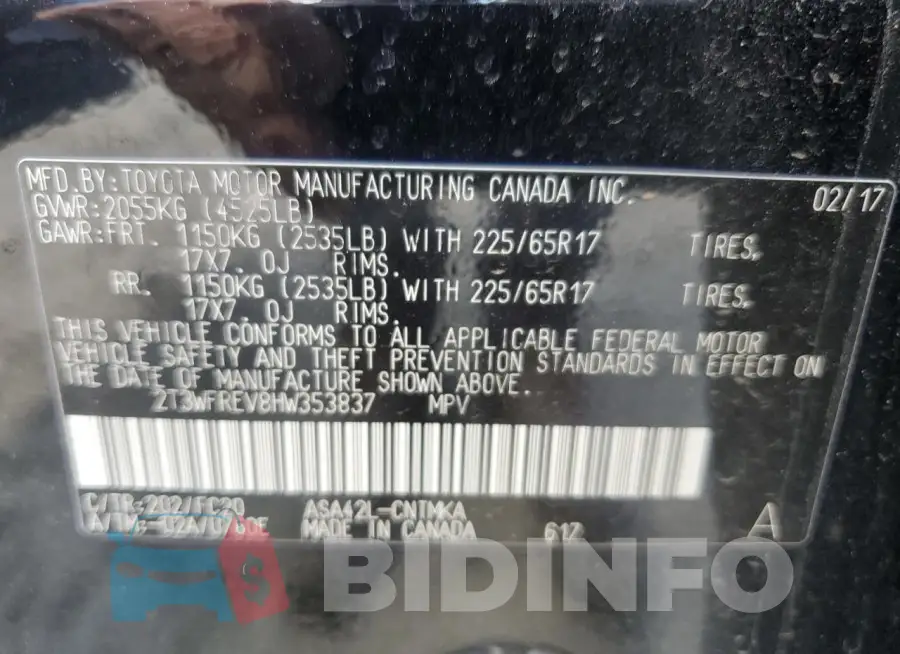 2T3WFREV8HW353837 Photo# 14