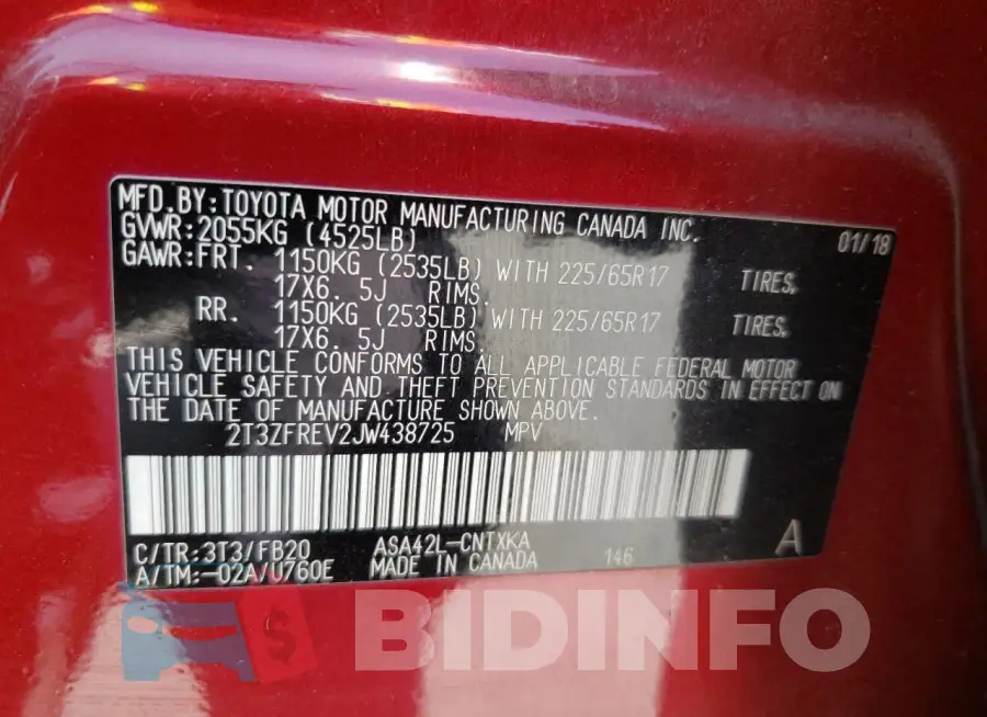 2T3ZFREV2JW438725 Photo# 13