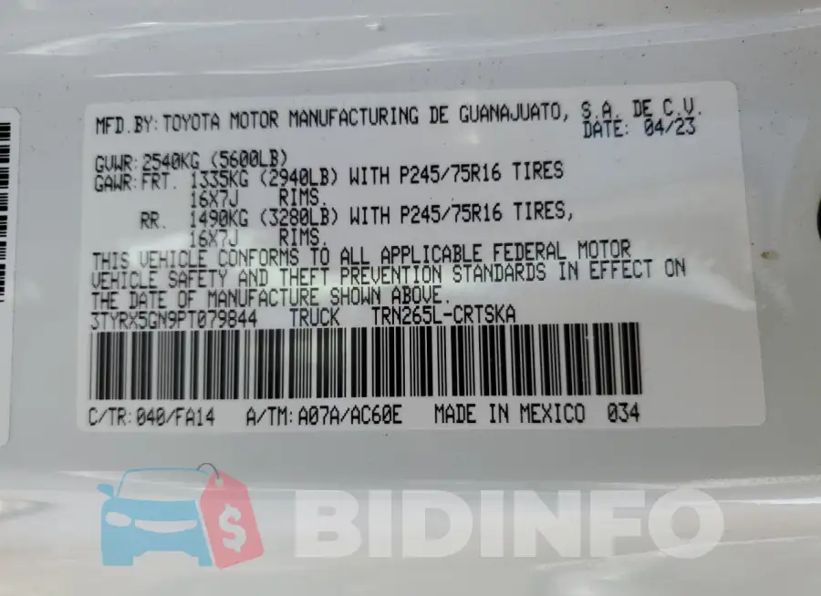 3TYRX5GN9PT079844 Photo# 12