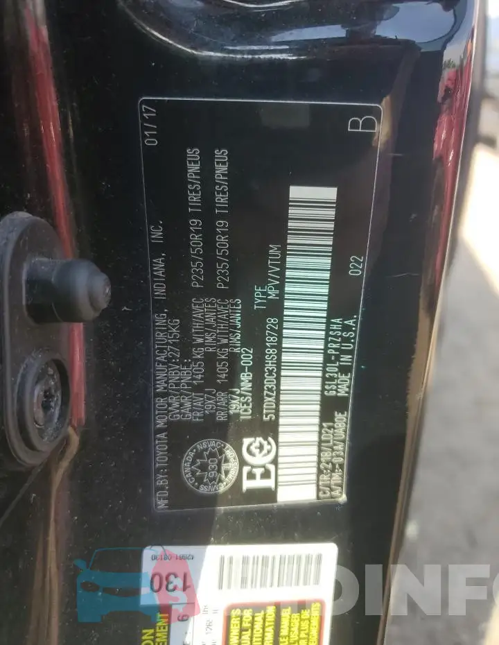 5TDXZ3DC3HS818728 Photo# 13