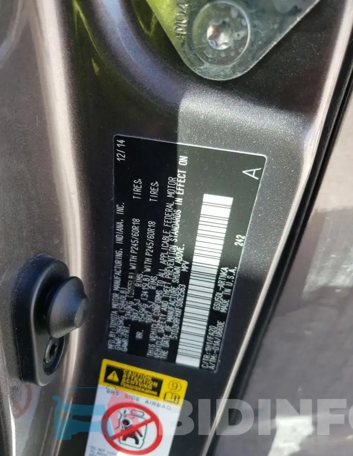 5TDZKRFHXFS062563 Photo# 12