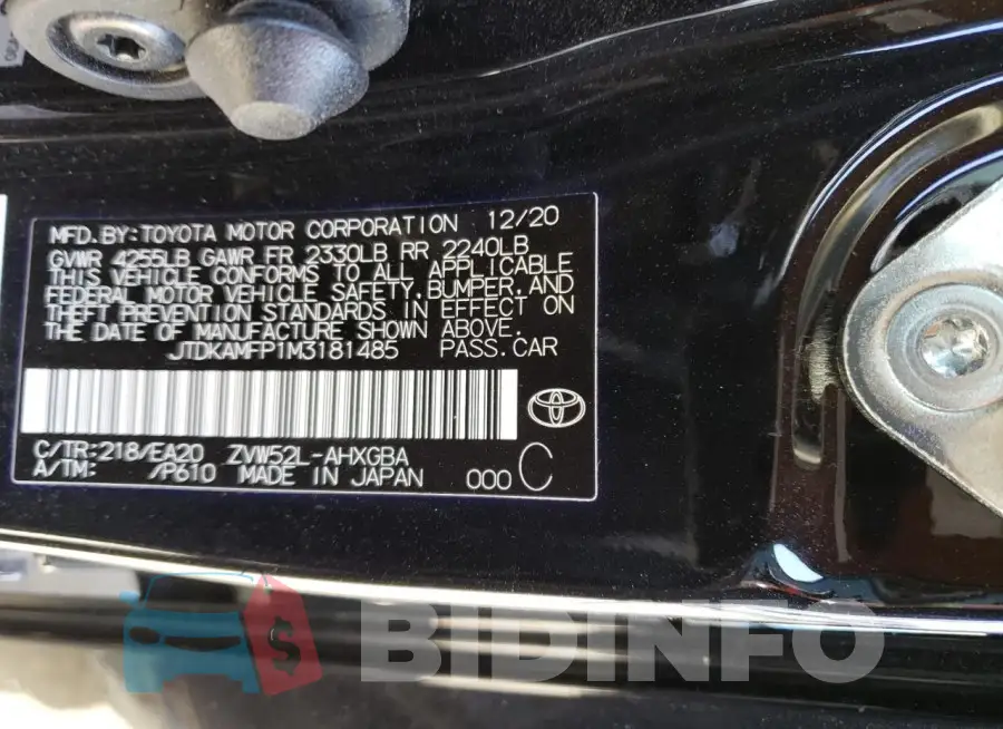 JTDKAMFP1M3181485 Photo# 13