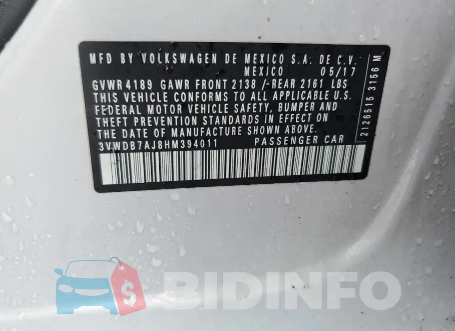 3VWDB7AJ8HM394011 Photo# 12