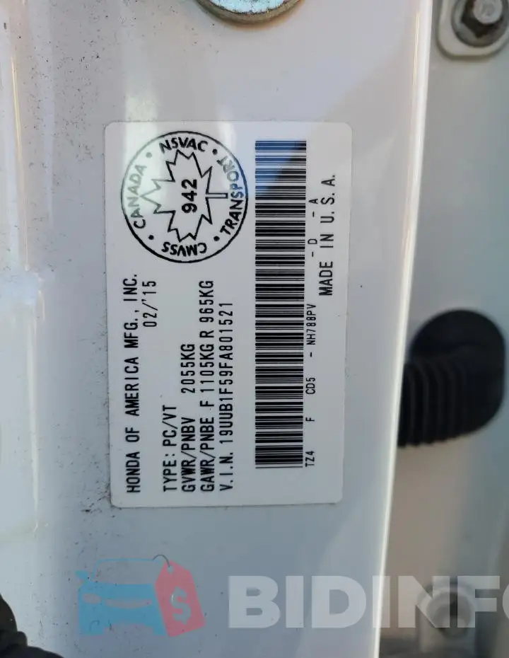 19UUB1F59FA801521 Photo# 12
