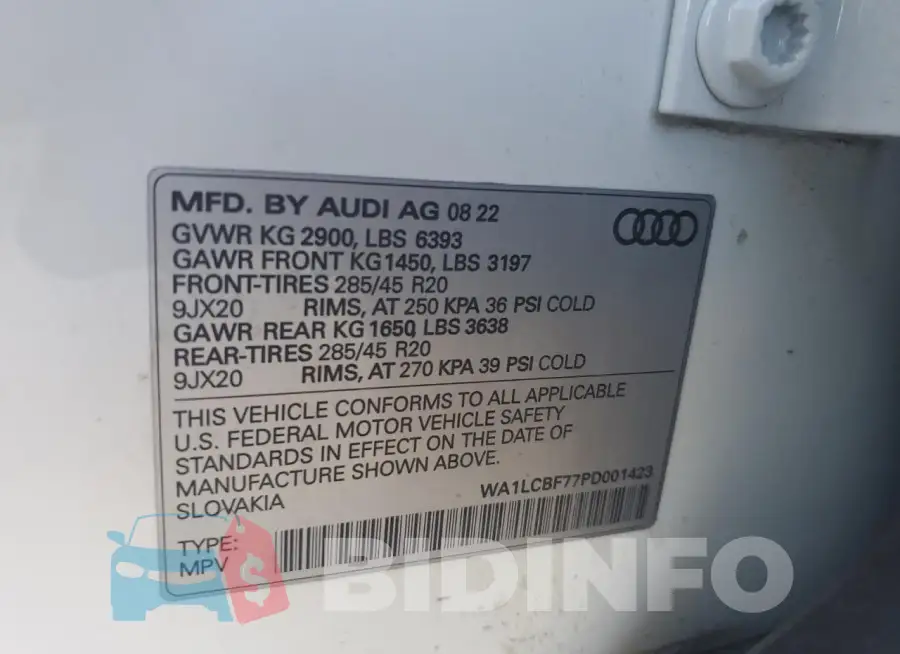 WA1LCBF77PD001423 Photo# 12
