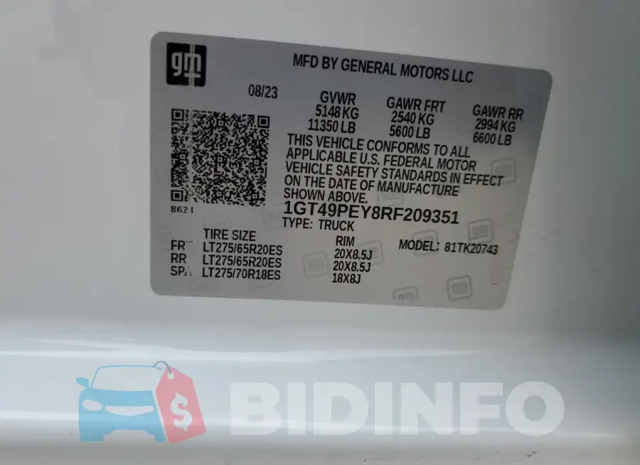 1GT49PEY8RF209351 Photo# 12