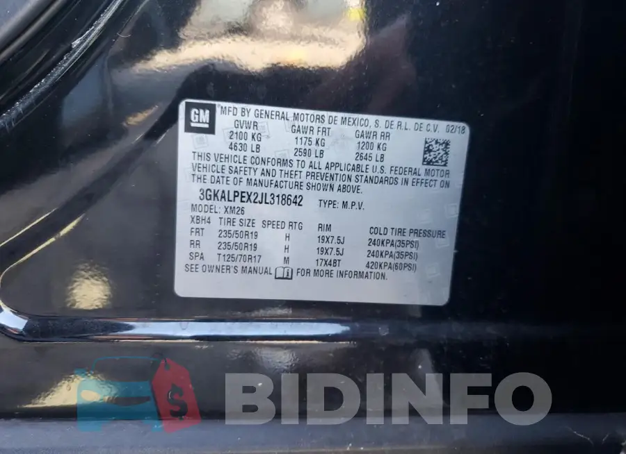 3GKALPEX2JL318642 Photo# 12