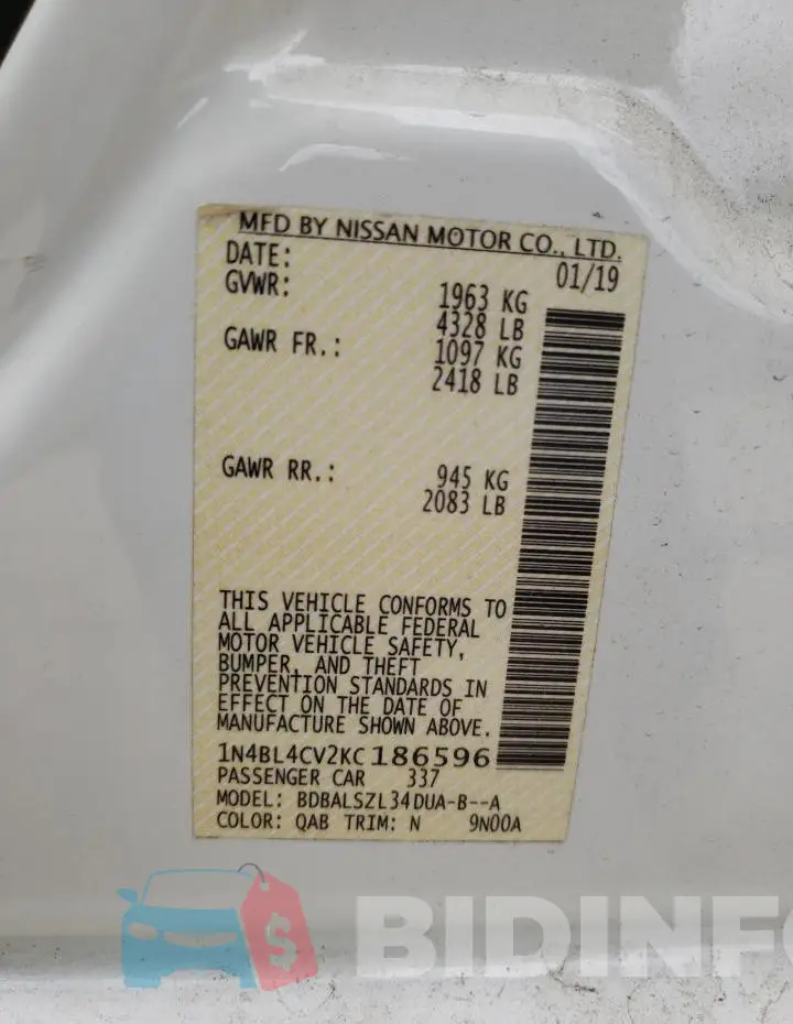 1N4BL4CV2KC186596 Photo# 12