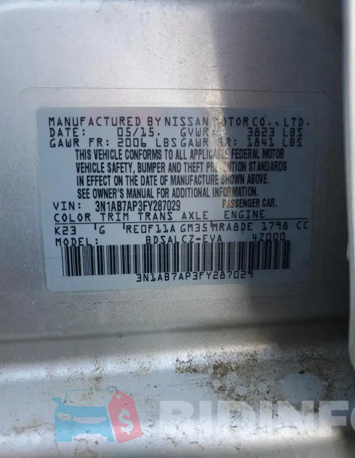 3N1AB7AP3FY287029 Photo# 12