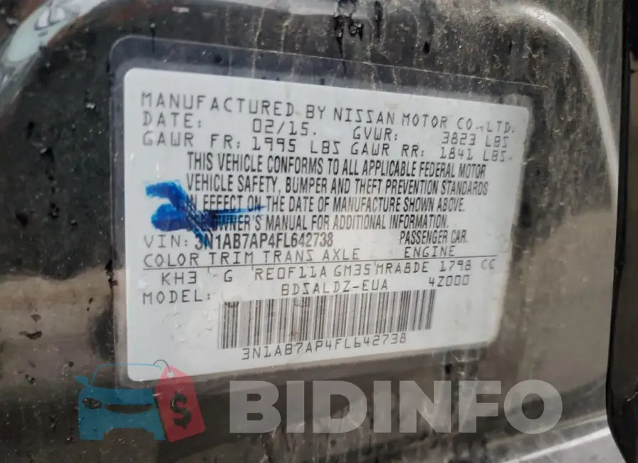3N1AB7AP4FL642738 Photo# 13