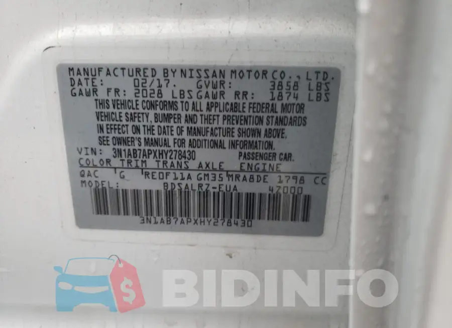 3N1AB7APXHY278430 Photo# 13