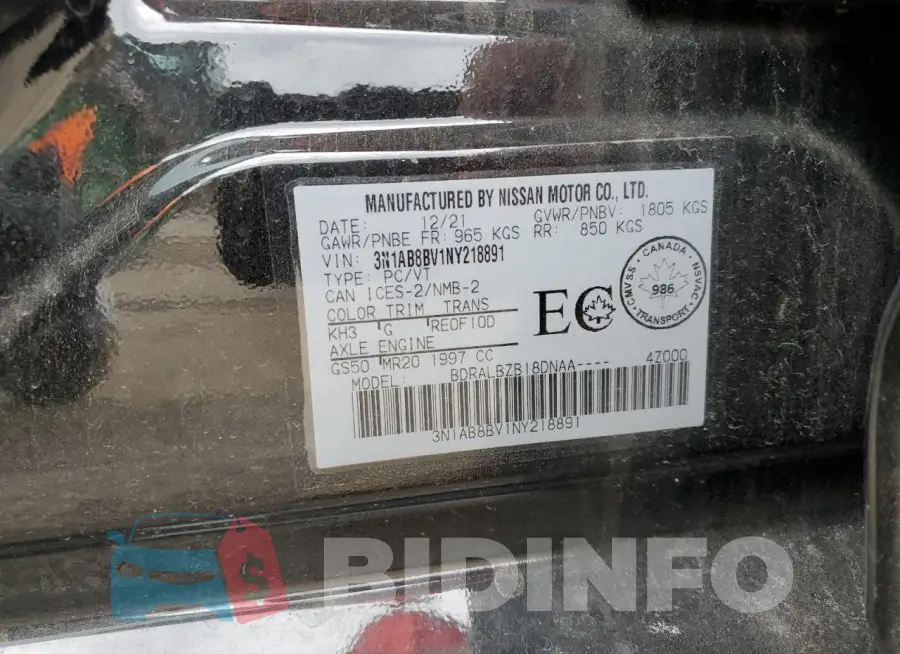 3N1AB8BV1NY218891 Photo# 12