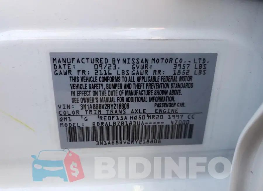 3N1AB8BV2RY218808 Photo# 12