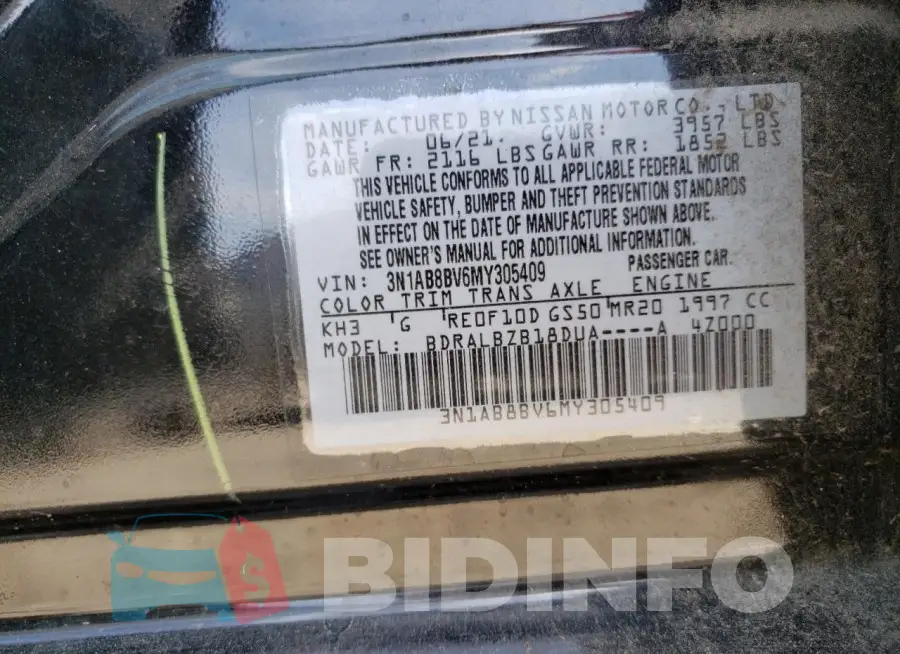 3N1AB8BV6MY305409 Photo# 12