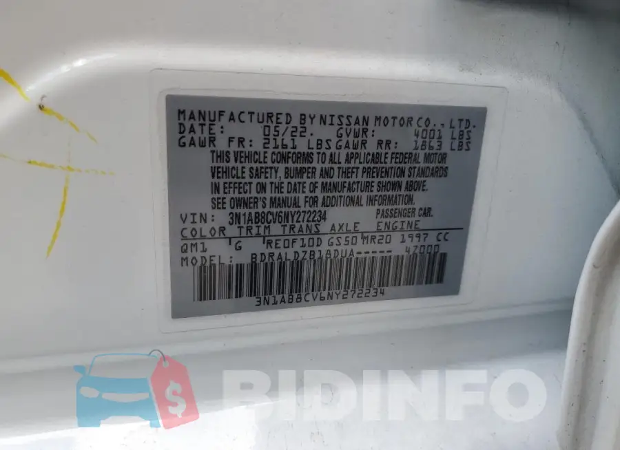 3N1AB8CV6NY272234 Photo# 12