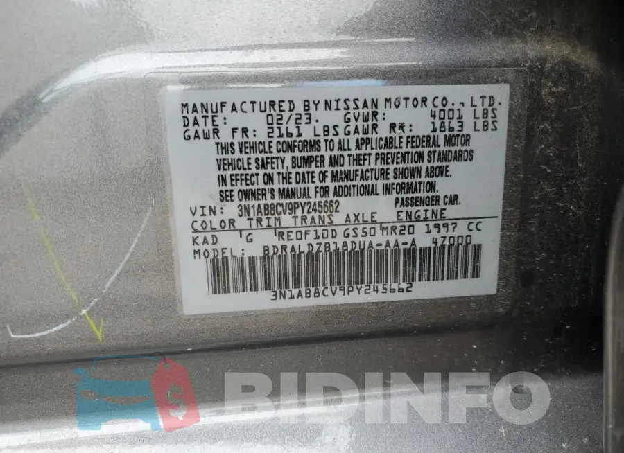 3N1AB8CV9PY245662 Photo# 12