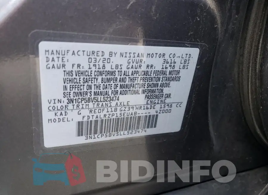3N1CP5BV5LL523474 Photo# 12