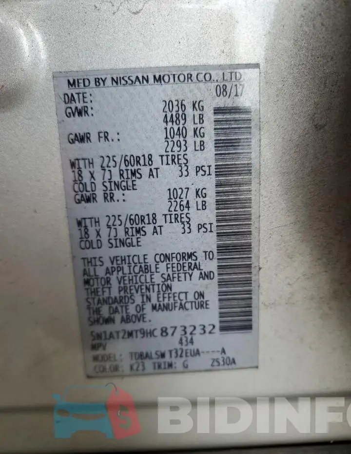 5N1AT2MT9HC873232 Photo# 13