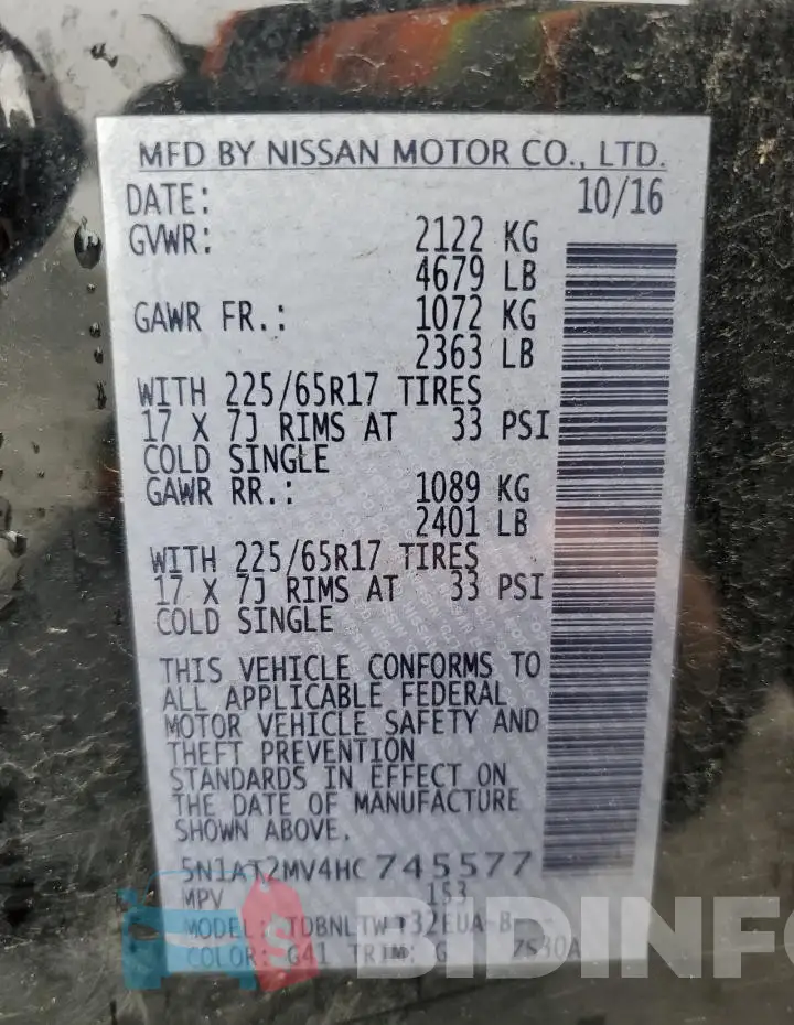 5N1AT2MV4HC745577 Photo# 13