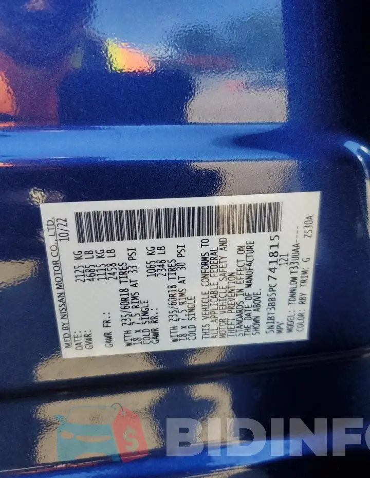 5N1BT3BB5PC741815 Photo# 14