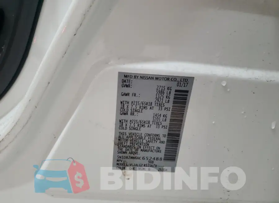 5N1DR2MN6HC652488 Photo# 13
