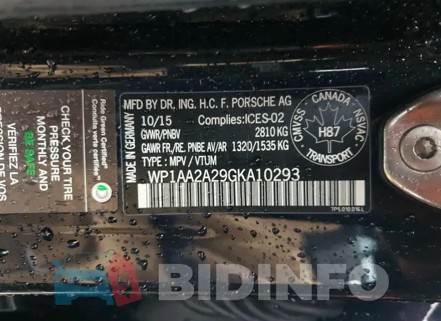 WP1AA2A29GKA10293 Photo# 13